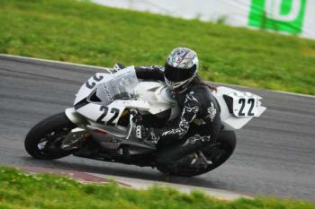 Owner Claire Bowe practicing corners on the track