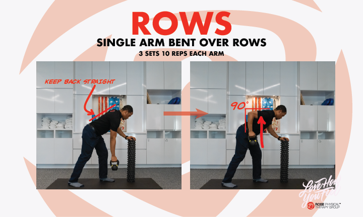 washington dc rose physical therapy single arm bent over rows