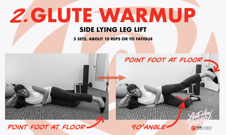 glute warmup with side lying leg lifts