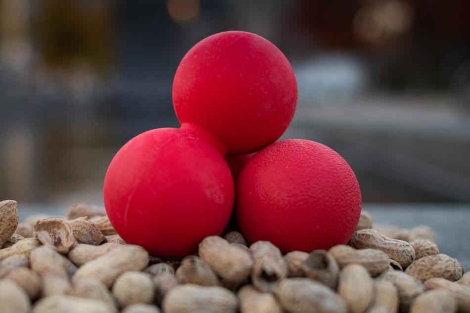 red double lacrosse ball physical therapy peanut